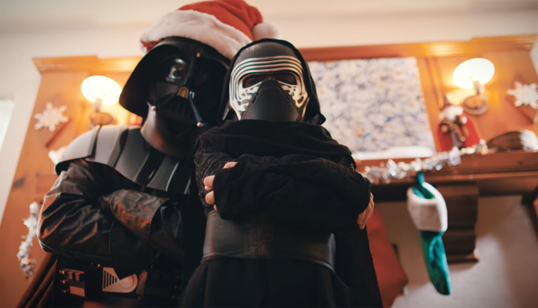 Darth Santa Hang Out With Little Kylo Ren On Christmas Day