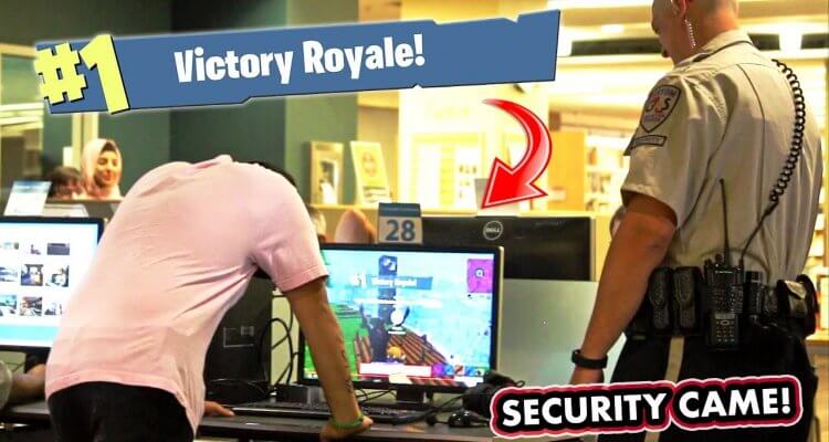 Playing Fortnite in the Library! 1