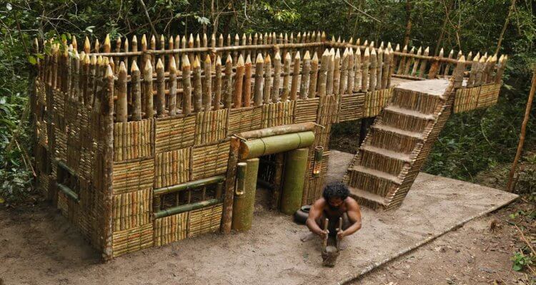 Building The Most Beautiful Survival House Villa By Bushman Skills 1