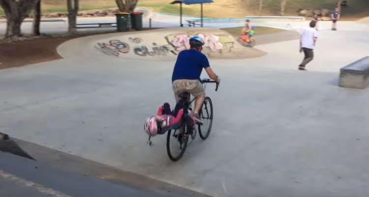 Father Fails When Riding Down Ramps 1